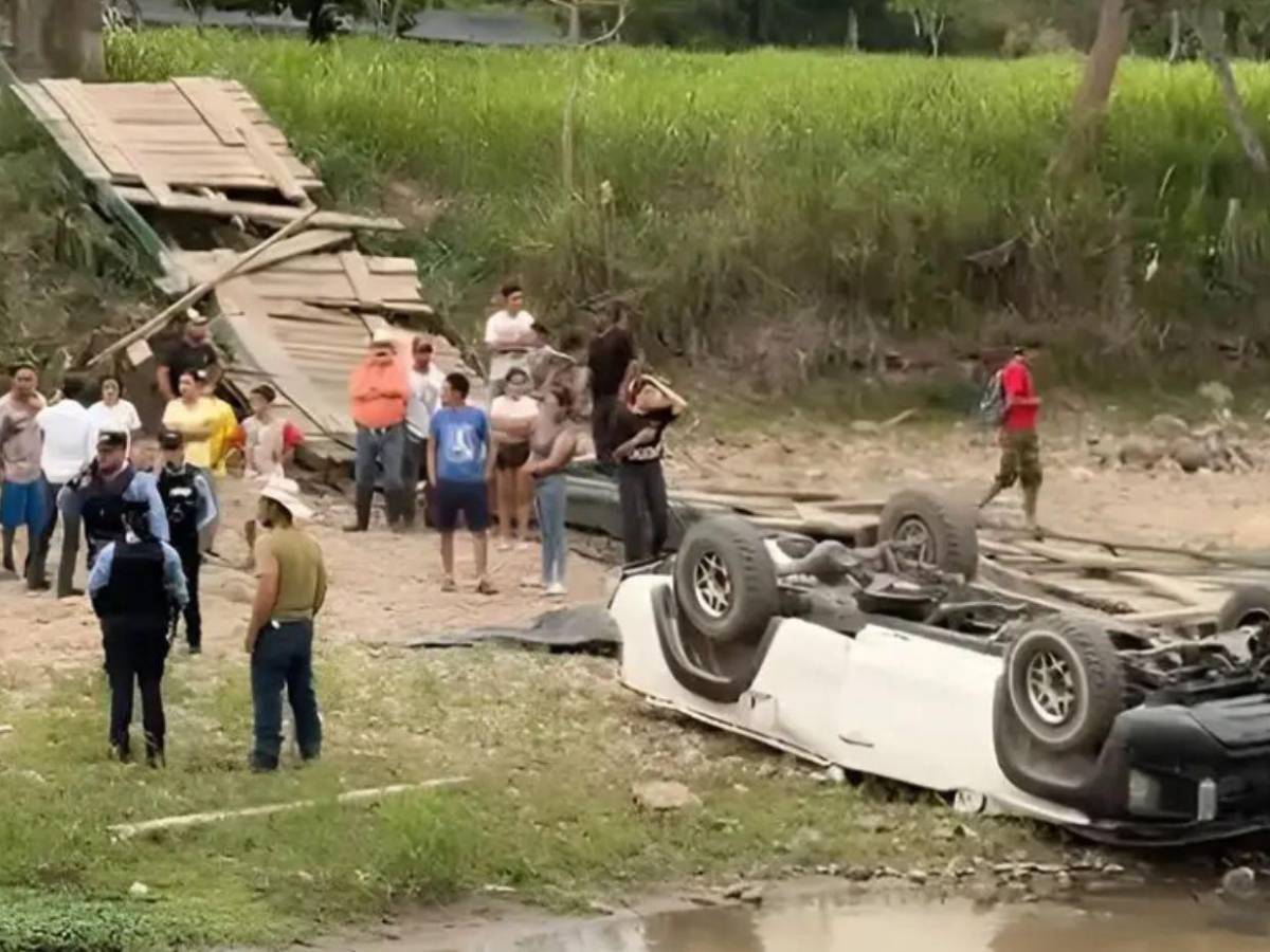 De madera y cables: así era el puente donde murieron padre, madre e hija en Ocotepeque