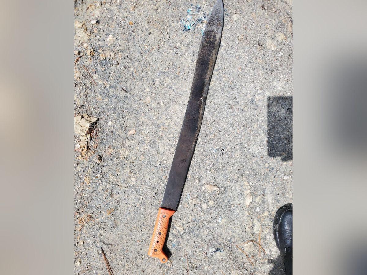 Durante la detención de Sánchez el 22 de enero, la las autoridades decomisaron un machete que supuestamente fue utilizado en el ataque a las tres personas.