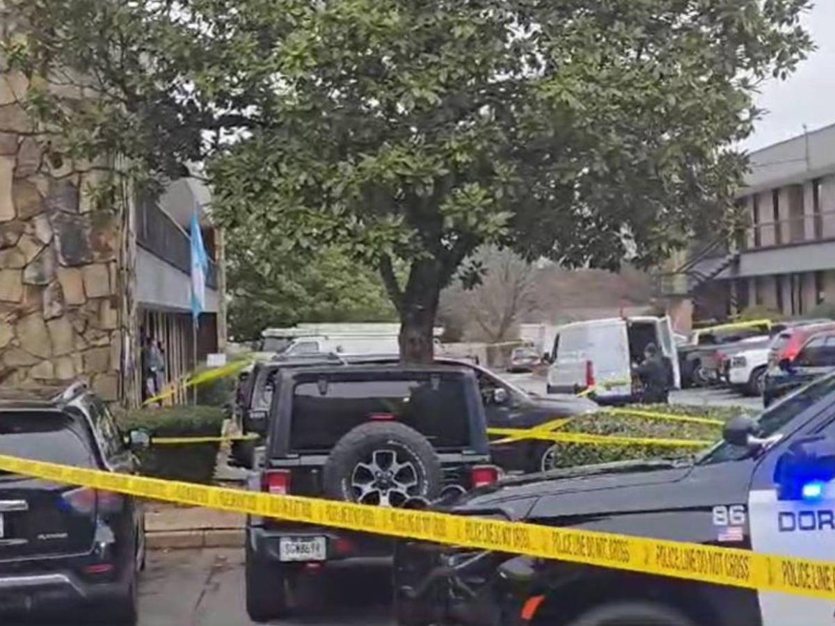 Así quedó la escena donde murió un guardia en el Consulado de Honduras en Atlanta