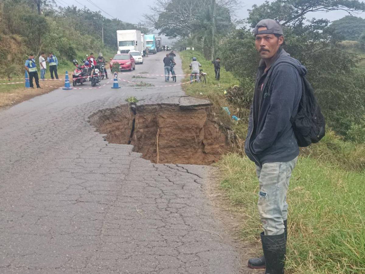 Socavón deja incomunicado punto fronterizo entre Honduras y Nicaragua