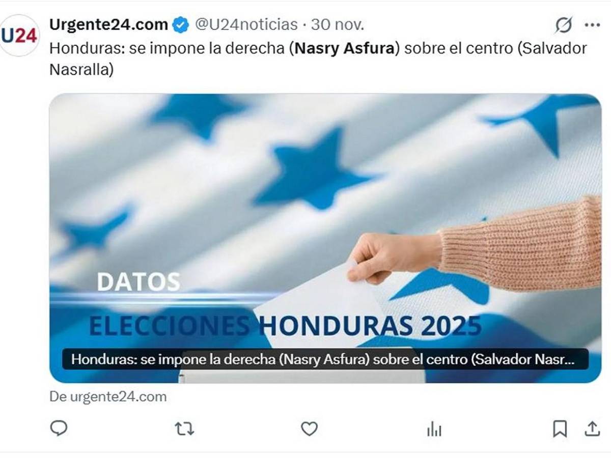 Medios internacionales informan ventaja de Asfura en primeros resultados electorales