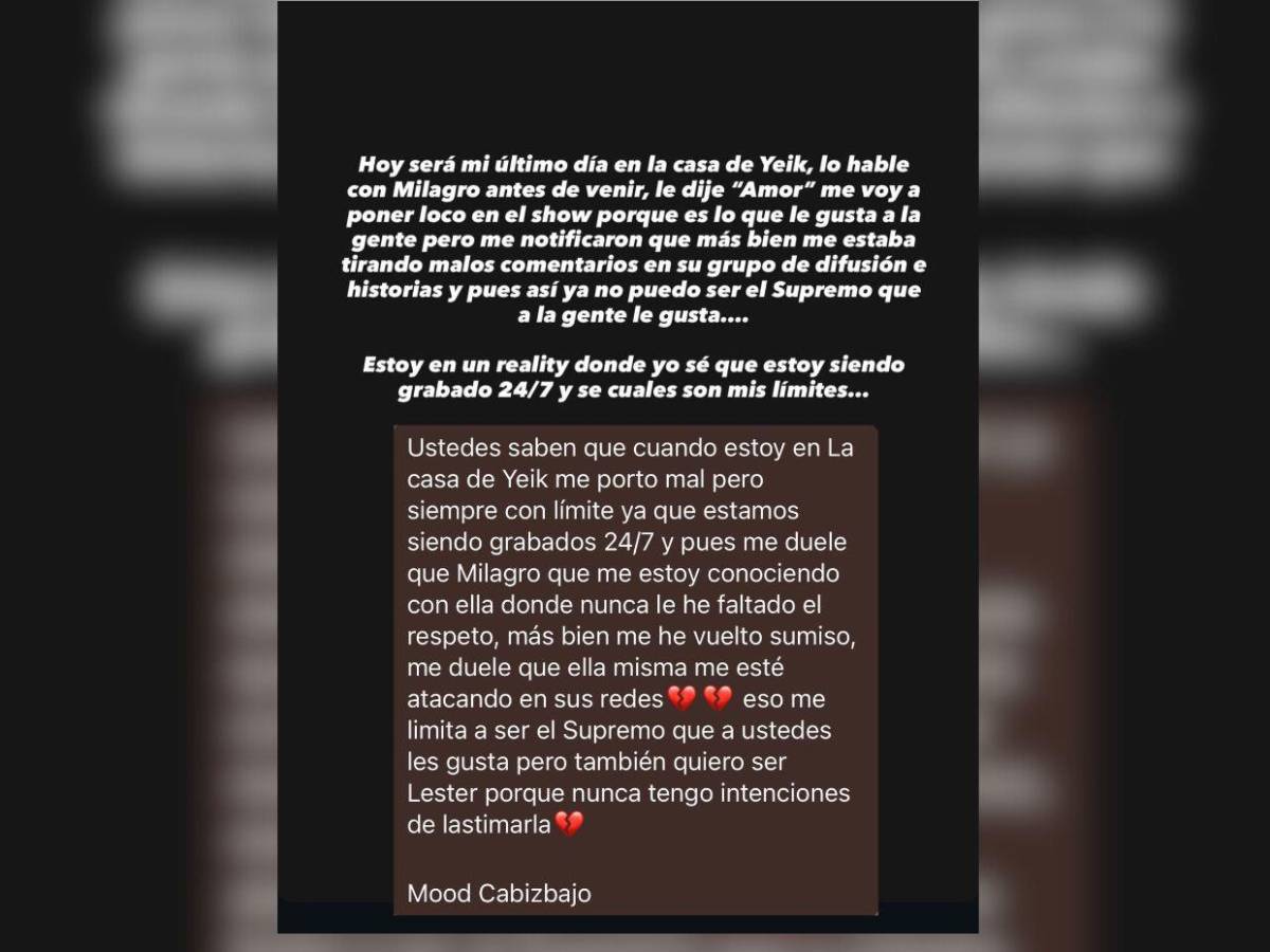 Supremo sale del reality La casa de Yeik: Todo por salvar mi relación con la mujer que amo