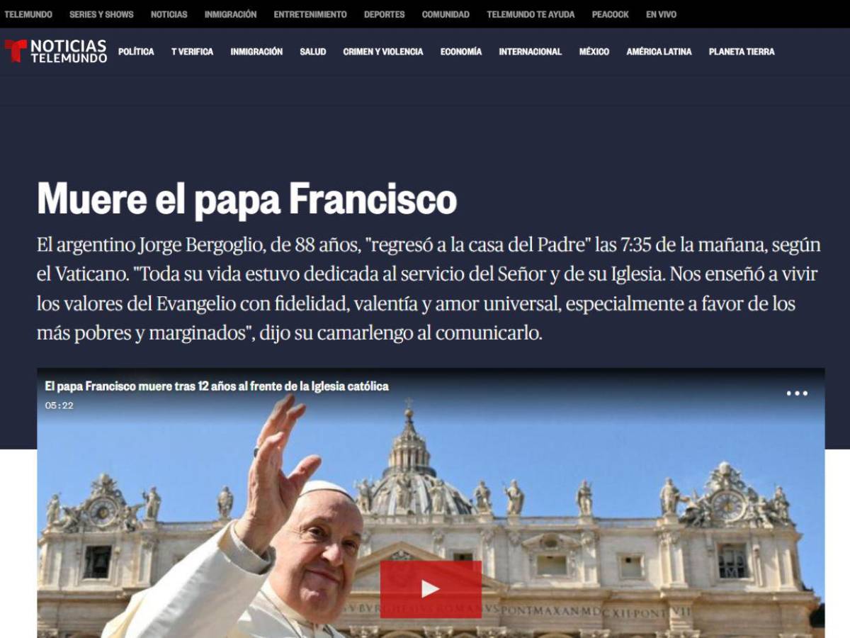 Un líder espiritual y el primer pontífice latinoamericano: así informaron la muerte del papa Francisco