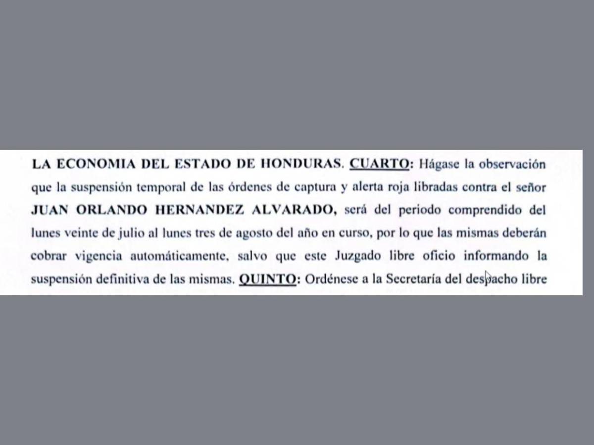 Suspensión de orden de captura contra JOH es temporal ¿Cuánto tiempo tiene para presentarse a la CSJ?