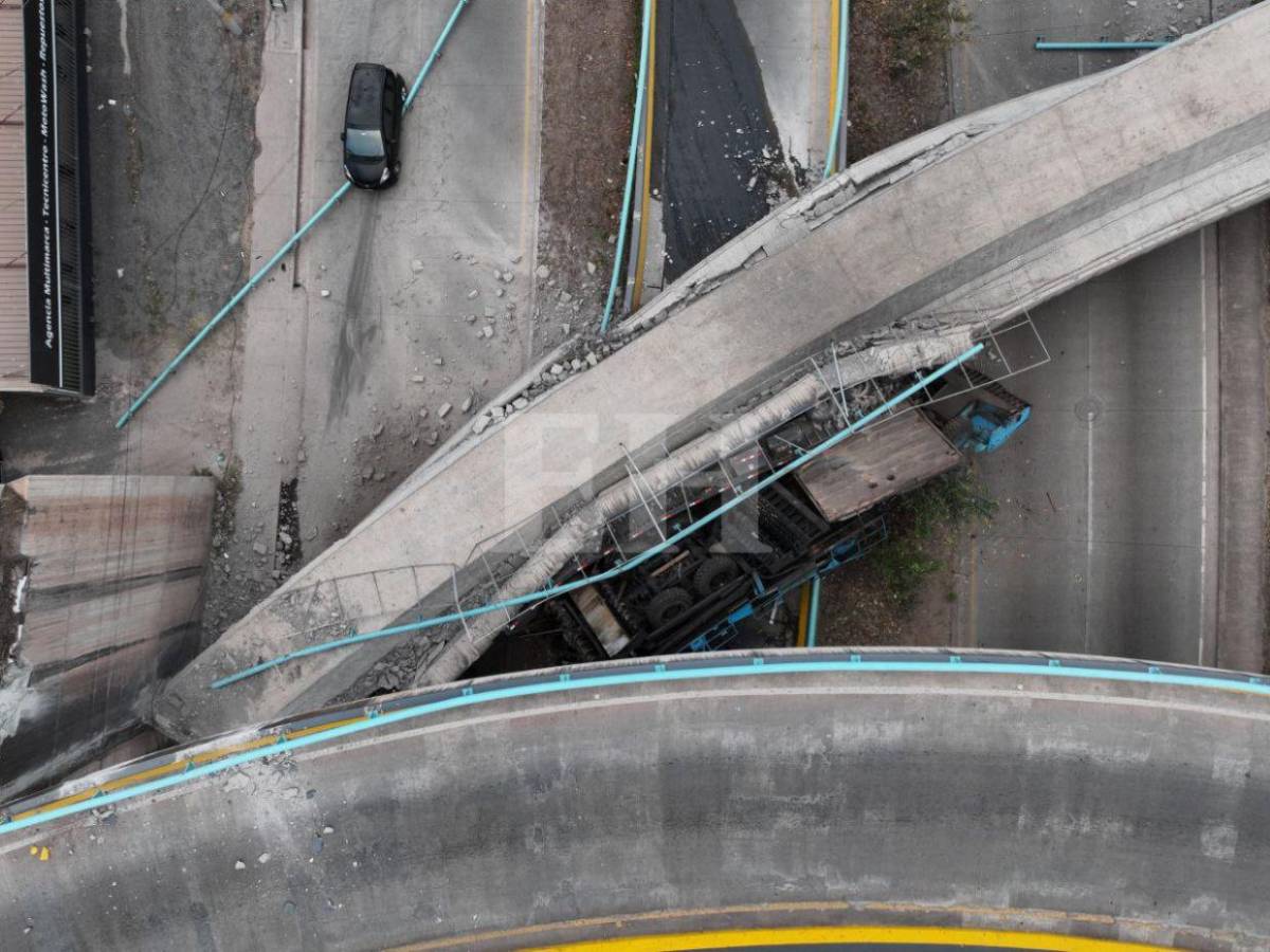 Imágenes tras colapso de rampa de puente desnivel Juan Manuel Gálvez en la capital Imágenes tras colapso de rampa de puente desnivel Juan Manuel Gálvez en la capital