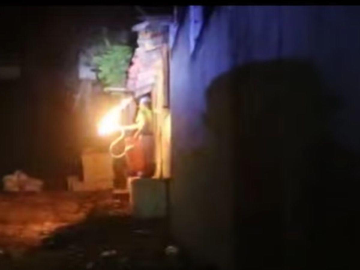 Persiguió a la mamá con un cilindro de gas: hombre intentó quemar a su familia en Olancho