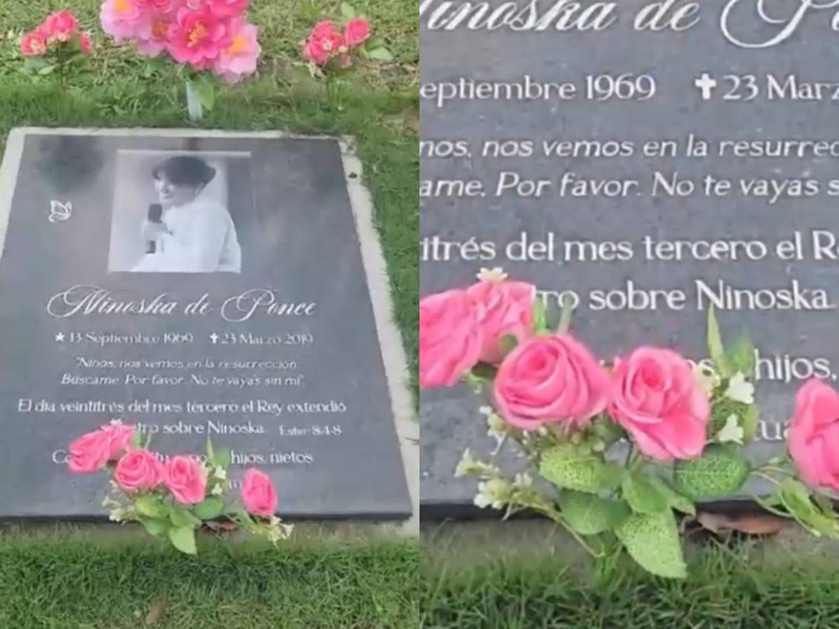 Un mensaje en su lápida: así luce la tumba de Ninoska, esposa del apóstol Germán Ponce