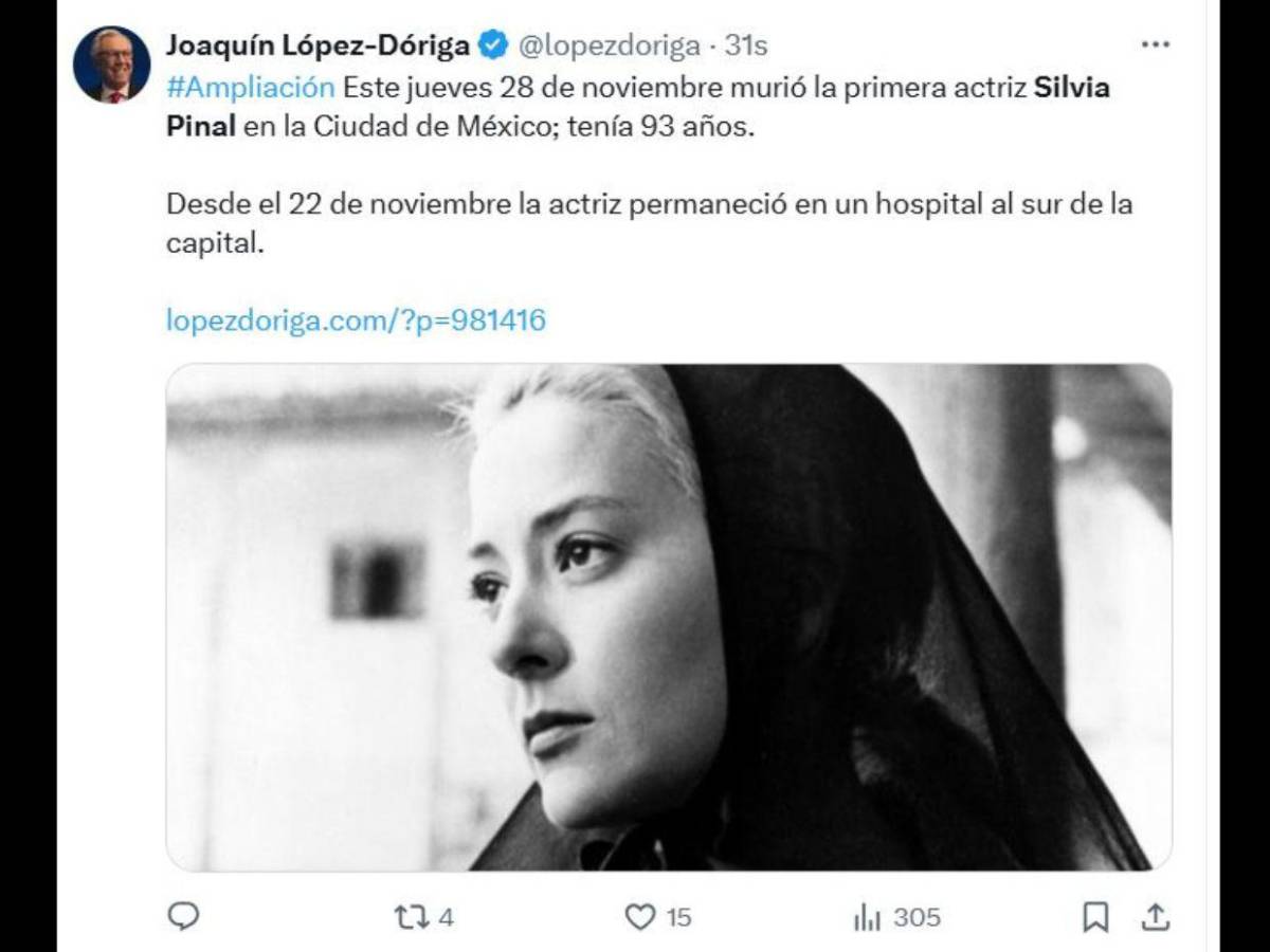 Las primeras reacciones tras la muerte de Silvia Pinal, la “Diva de México”