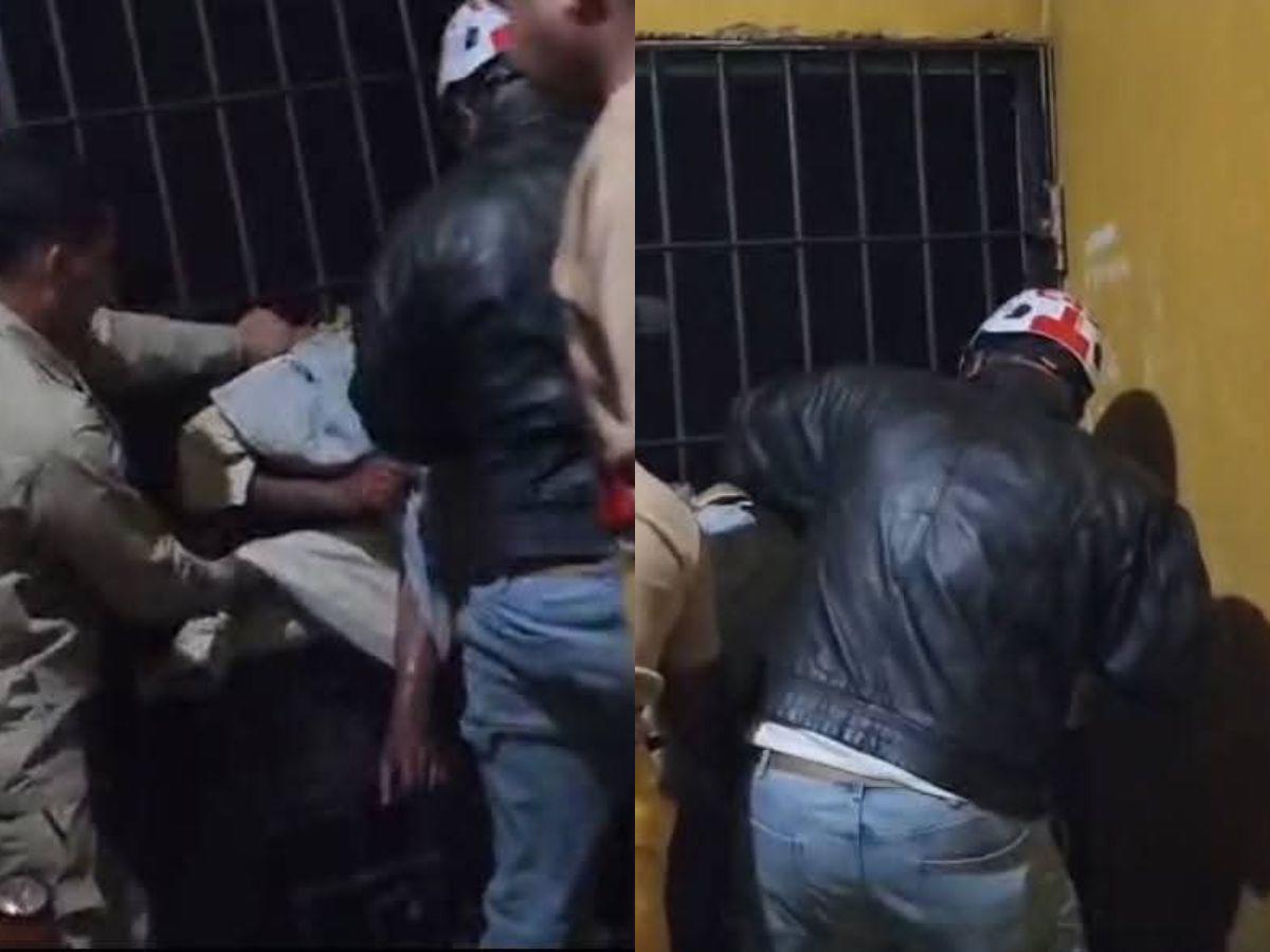 Hombre quedó atrapado entre los barrotes de una celda en Guaimaca: así lo rescataron