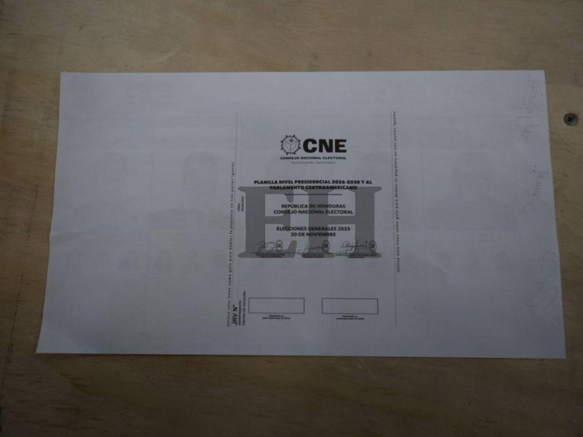 Así luce la papeleta con la que Honduras elegirá nuevo gobierno este 30 de noviembre