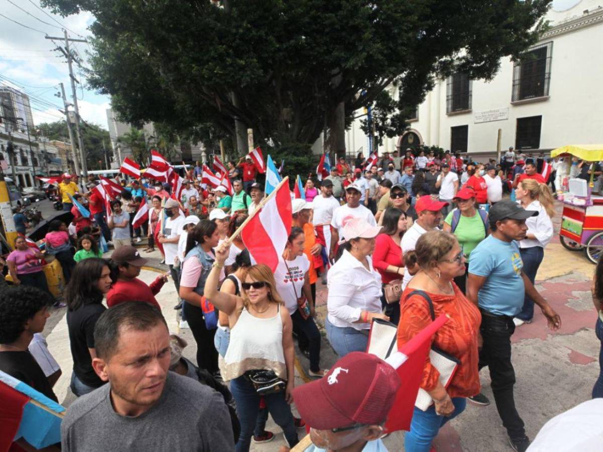 Liberales se manifiestan afuera del Congreso Nacional; piden respetar la democracia