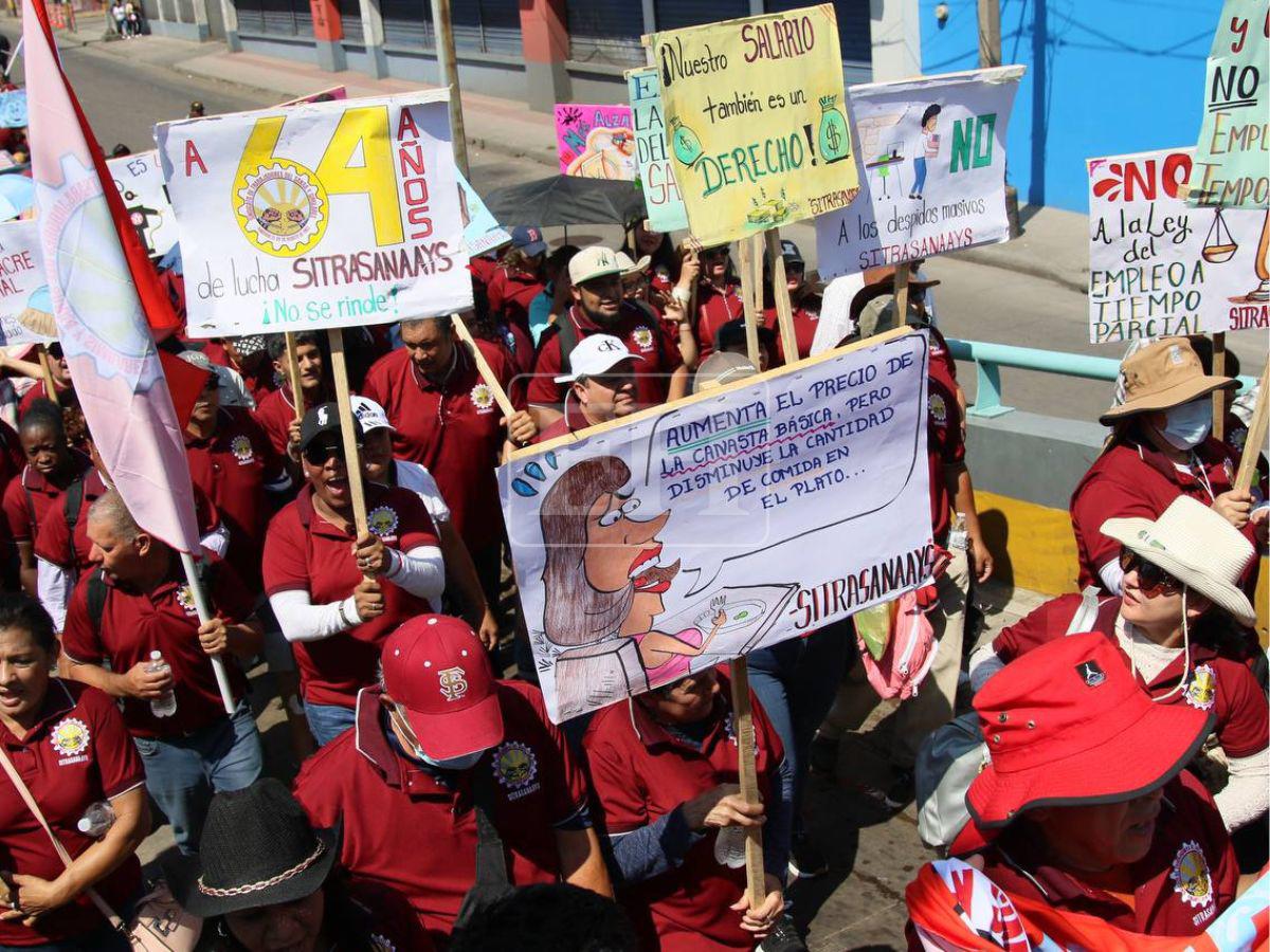 Multitudinaria participación: calles llenas en la marcha del Día del Trabajador en Honduras