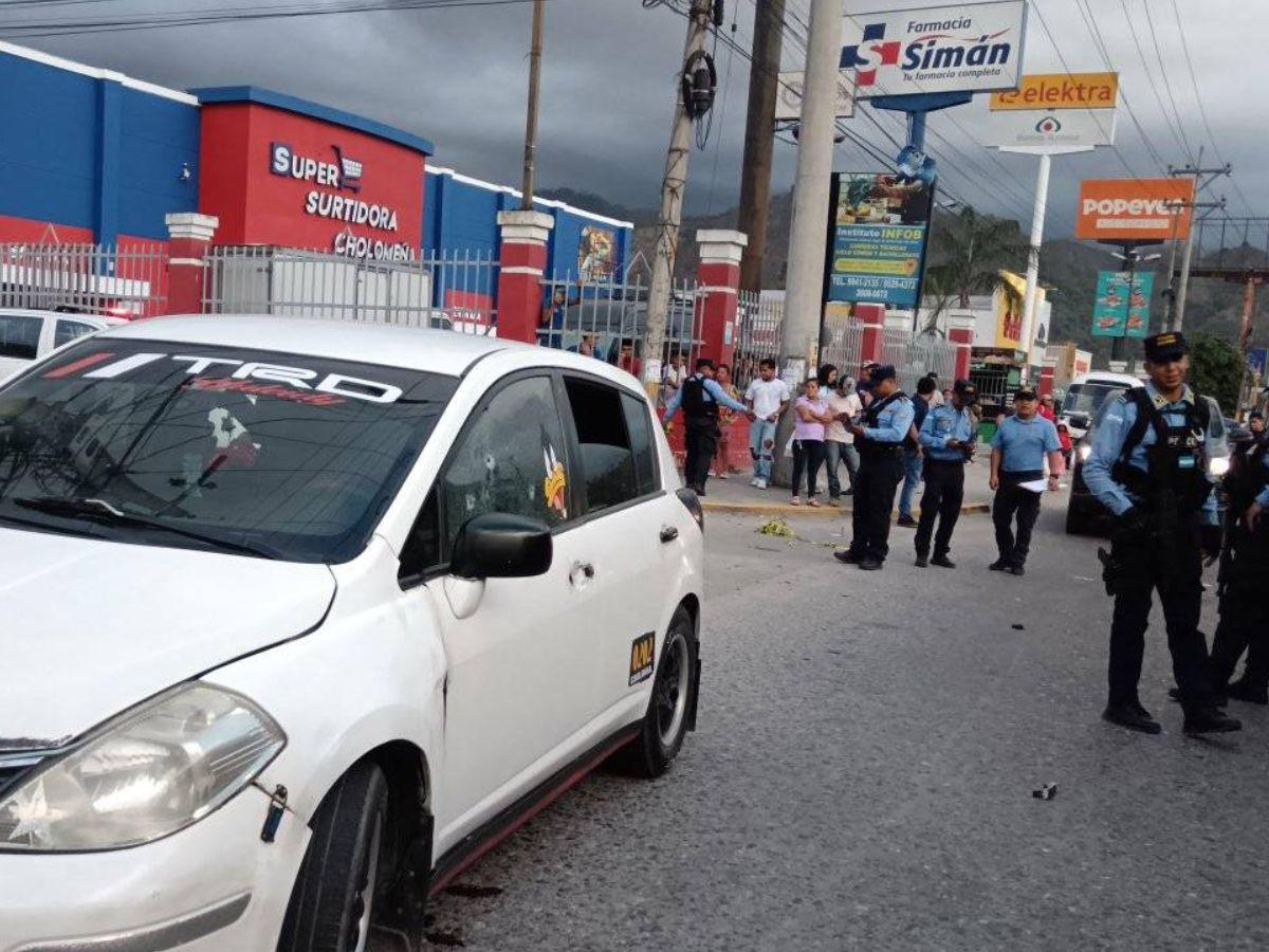 Recibió varios disparos: así quedó el carro de Grevil Castillo, taxista VIP asesinado en Choloma