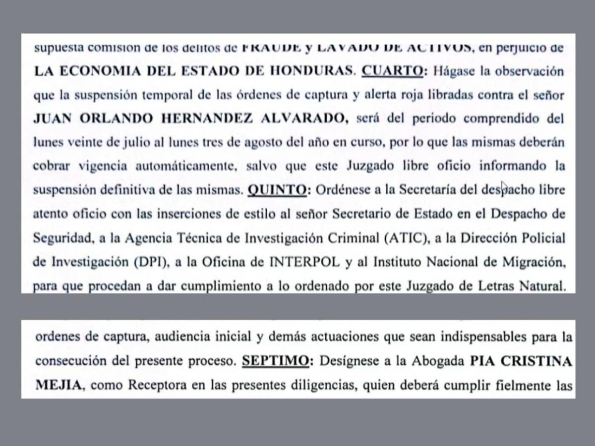 Suspensión de orden de captura contra JOH es temporal ¿Cuánto tiempo tiene para presentarse a la CSJ?