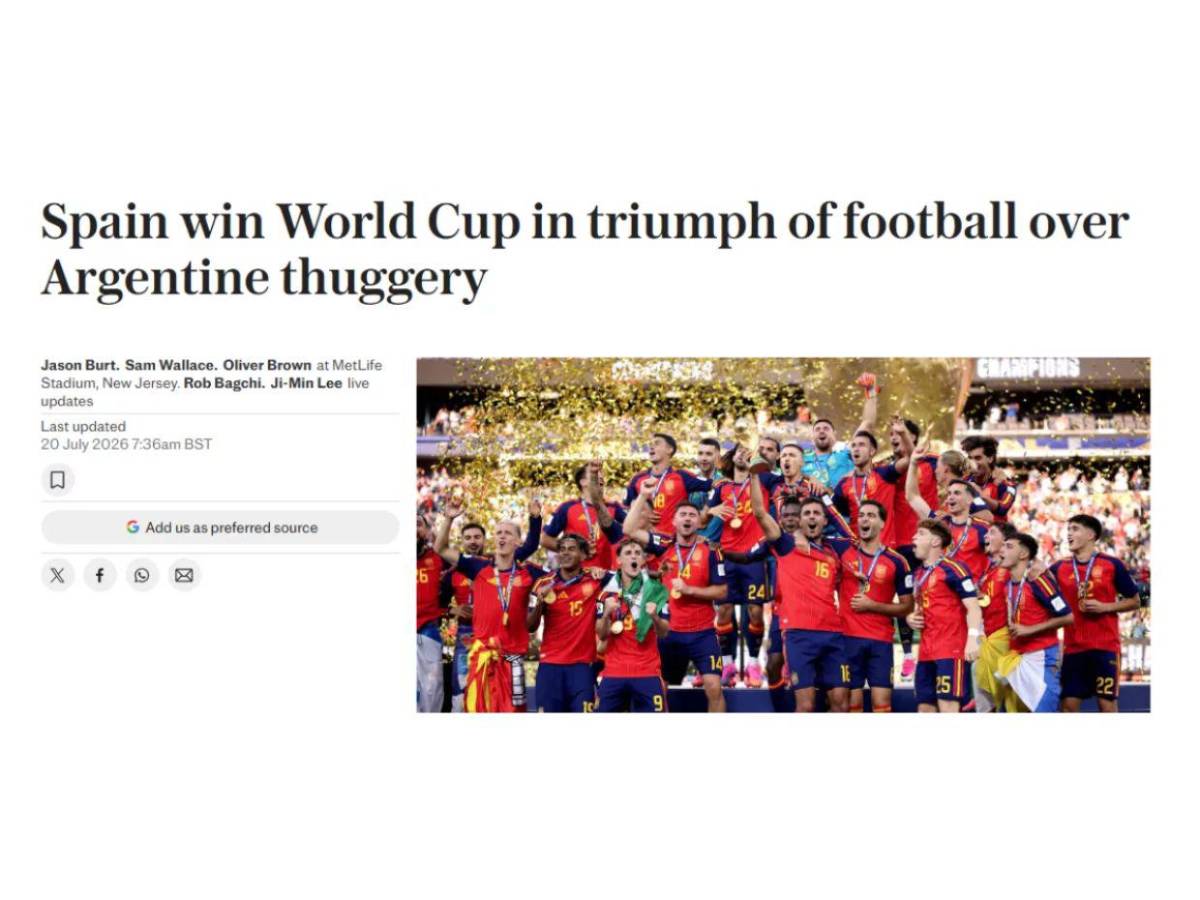 Fútbol 1, Criminales 0: medios internacionales explotan contra Argentina tras perder la final del Mundial