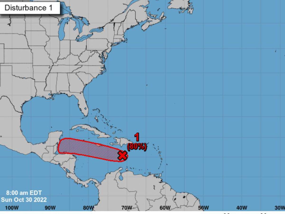 Aumentan las probabilidades de que se forme una depresión tropical en el Caribe Central, según NHC