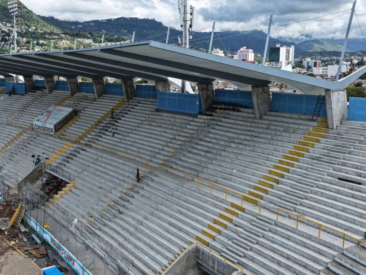 Así está quedando el Estadio Nacional de Tegucigalpa con las nuevas luces y pantalla gigante