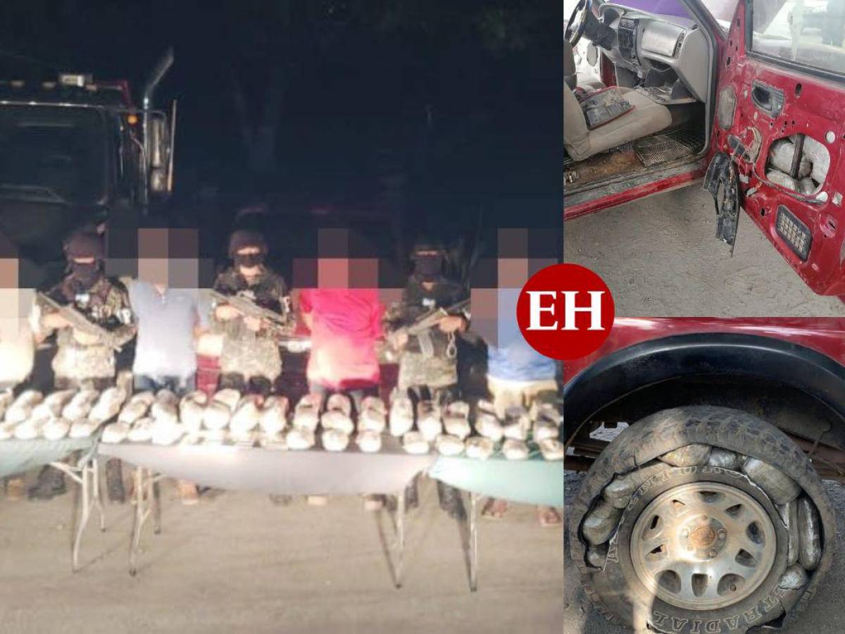 Caen cuatro hombres con droga oculta en las llantas de un vehículo en Choloma