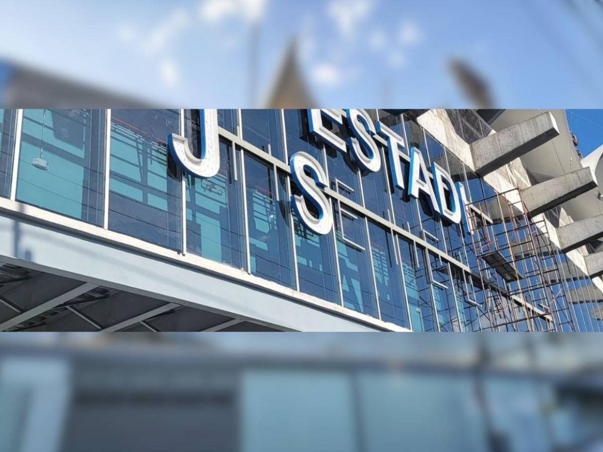 Así está quedando el Estadio Nacional de Tegucigalpa con la nueva fachada y letrero