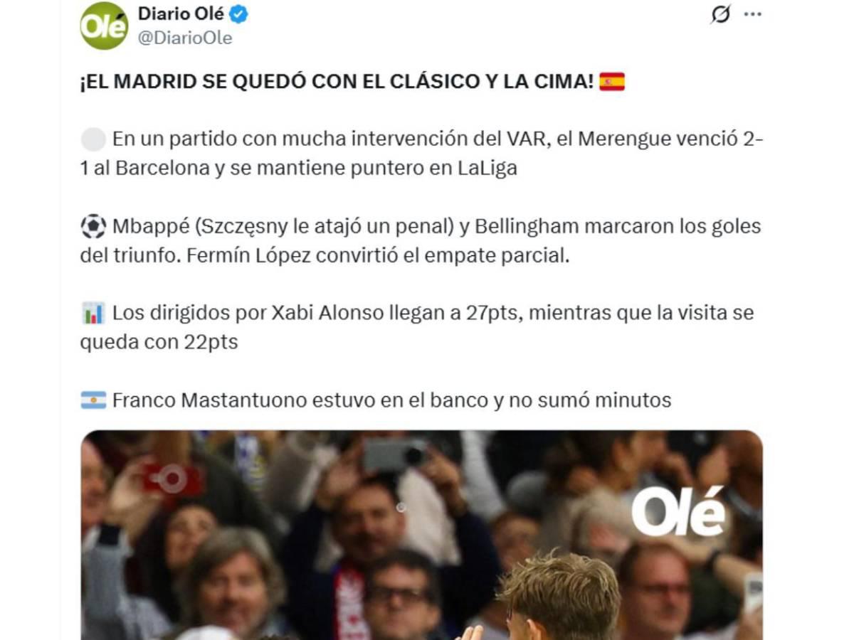 Periodista hondureña se burla y Soria reacciona: Lo que dice la prensa tras el Real Madrid-Barcelona