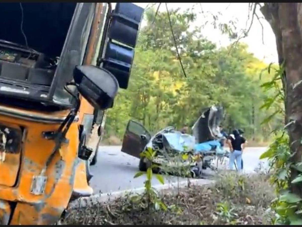 Tragedia en Santa Cruz de Yojoa: joven muere tras brutal choque frontal con bus que iba a excursión