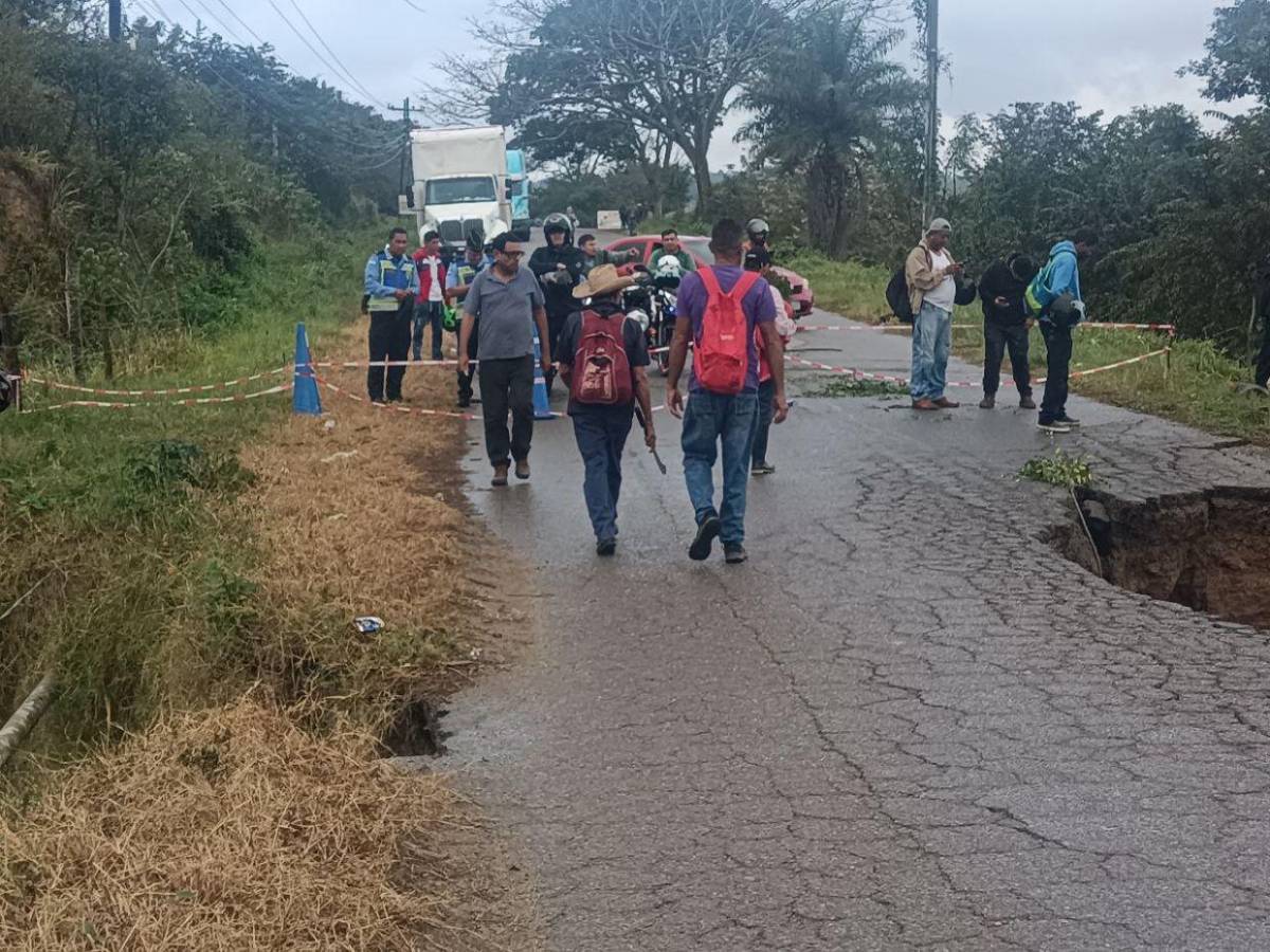 Socavón deja incomunicado punto fronterizo entre Honduras y Nicaragua