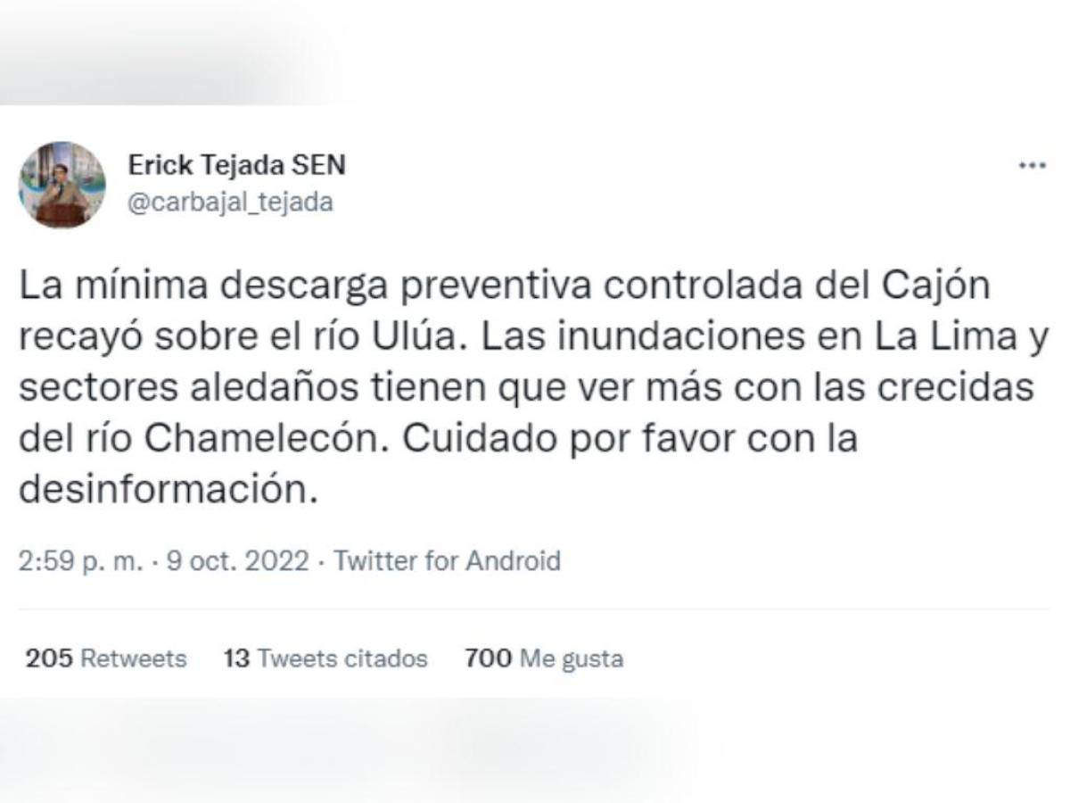 Represa Los Laureles llega a su máximo nivel; Alcaldía no descarta realizar descargas