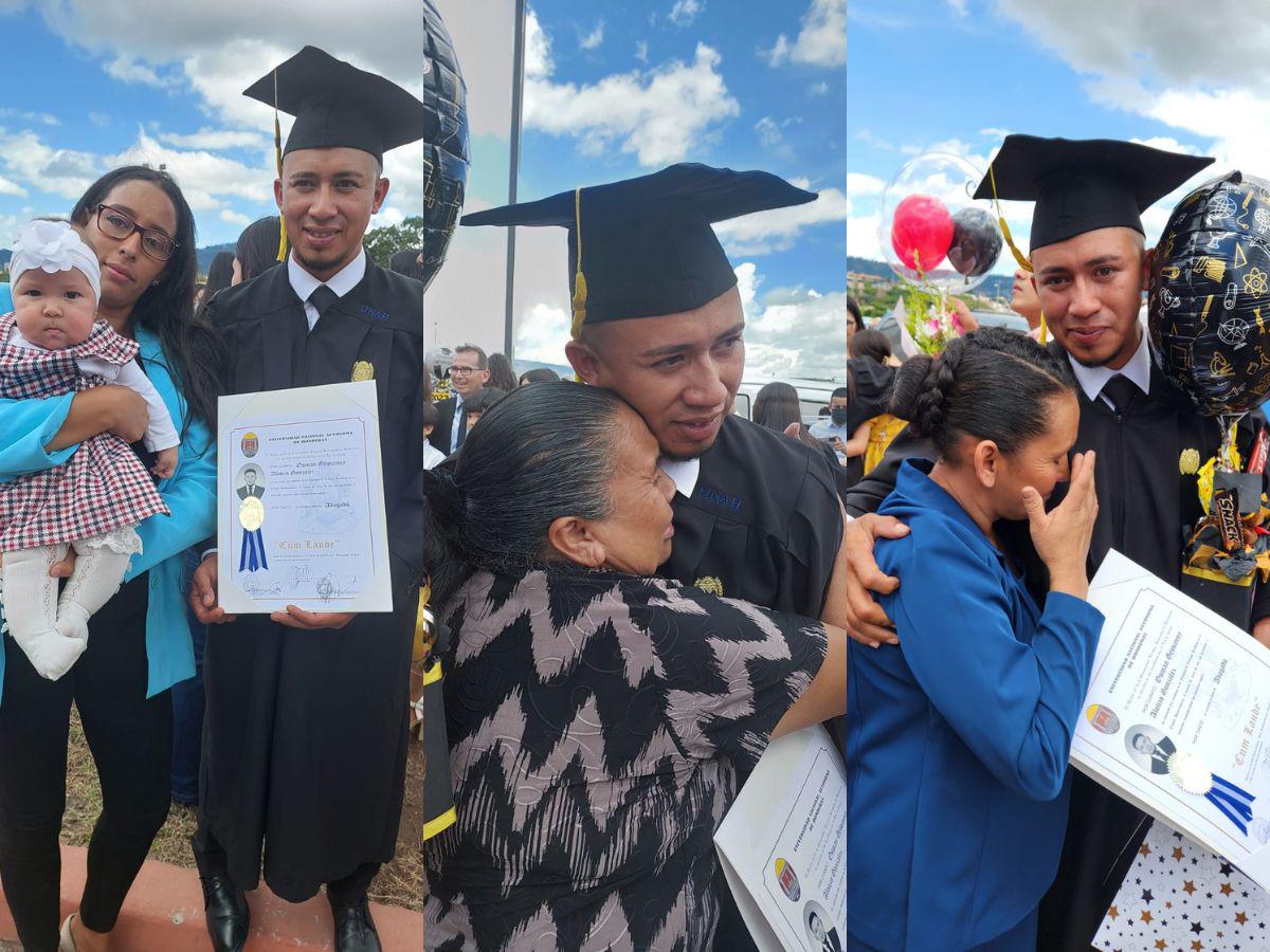 Su familia fue su principal motivación para seguir adelante y llegar hasta este ansiado día de su graduación. Las lágrimas no pudieron faltar entre sus seres queridos al ver la meta culminada.