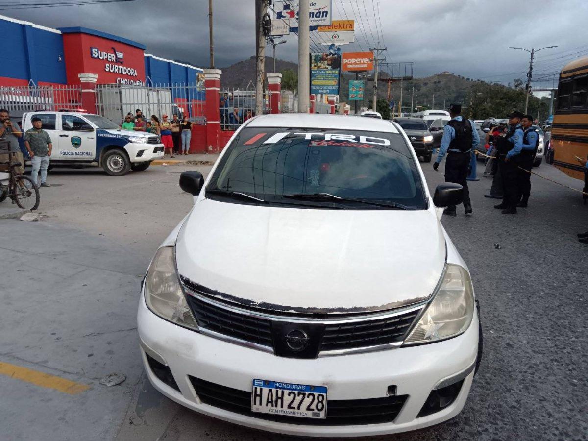 Recibió varios disparos: así quedó el carro de Grevil Castillo, taxista VIP asesinado en Choloma