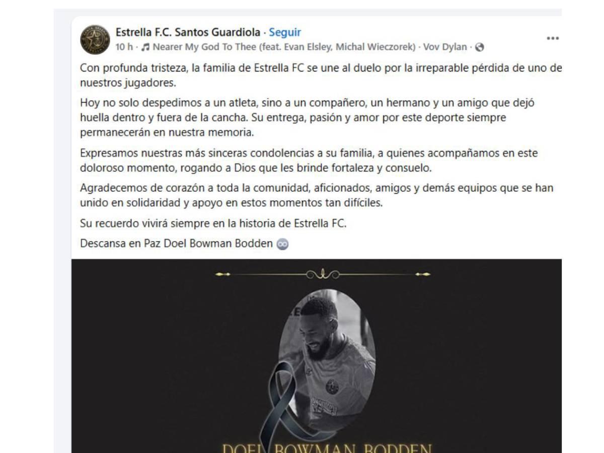 Futbolista hondureño muere en nutrida balacera: Sus familiares dejan desgarrador mensaje