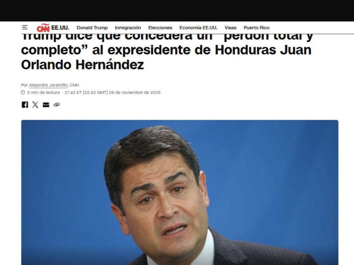 Así informó el mundo el anuncio de indulto de Donald Trump a Juan Orlando Hernández