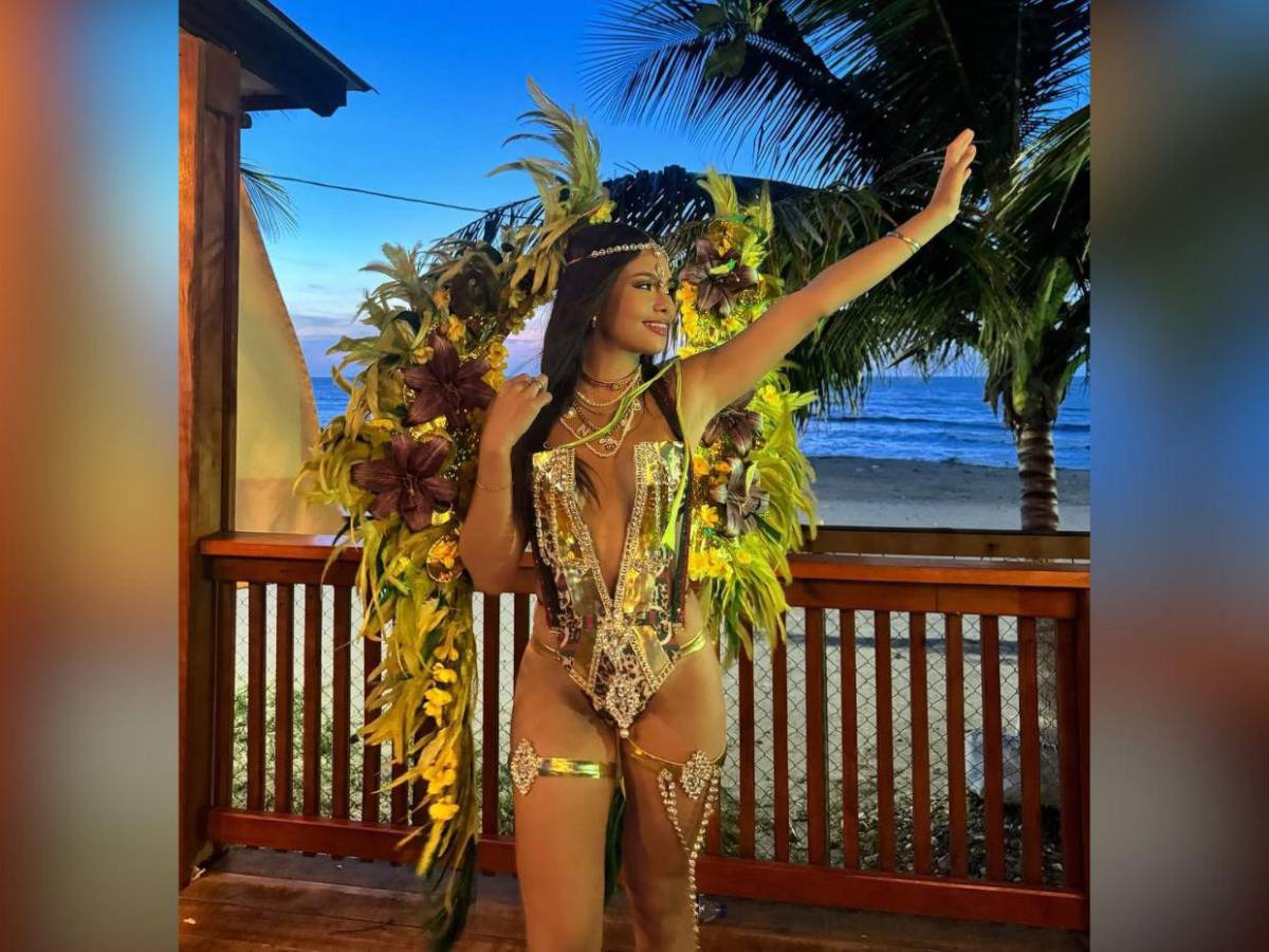 Sirey Morán deslumbró con majestuoso traje en el Carnaval Internacional de La Ceiba