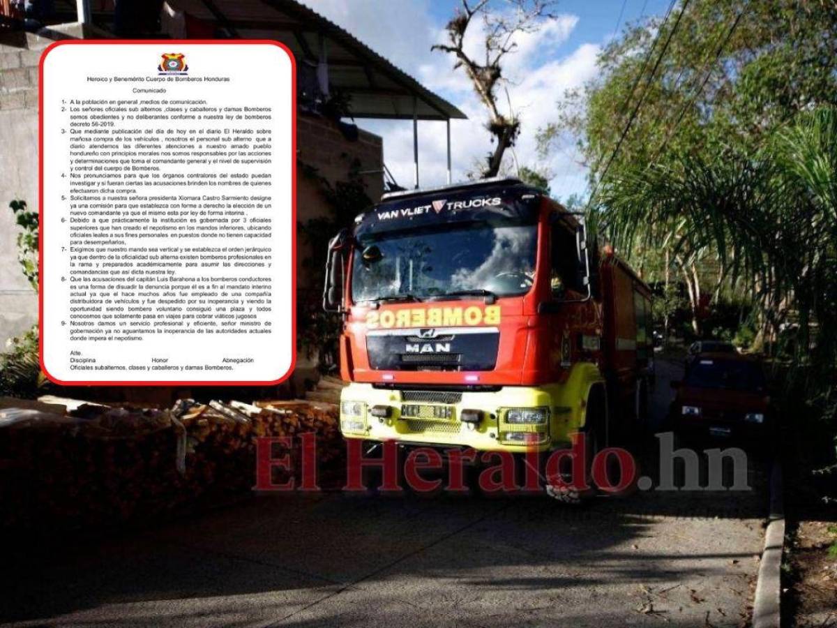 Bomberos solicitan a órganos contralores investiguen compra amañada de camiones