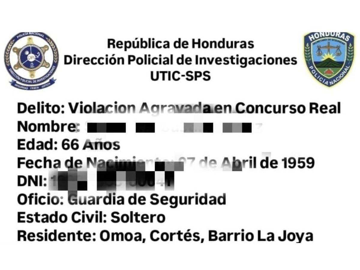 Guardia de seguridad vivía con una menor de 14 años en Cortés; su amigo la embarazó