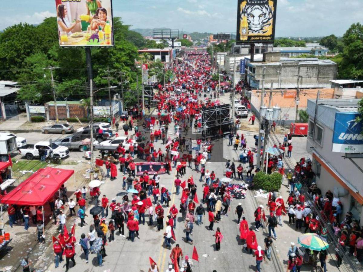 Así fue la movilización de Libre a favor de Rixi Moncada en SPS