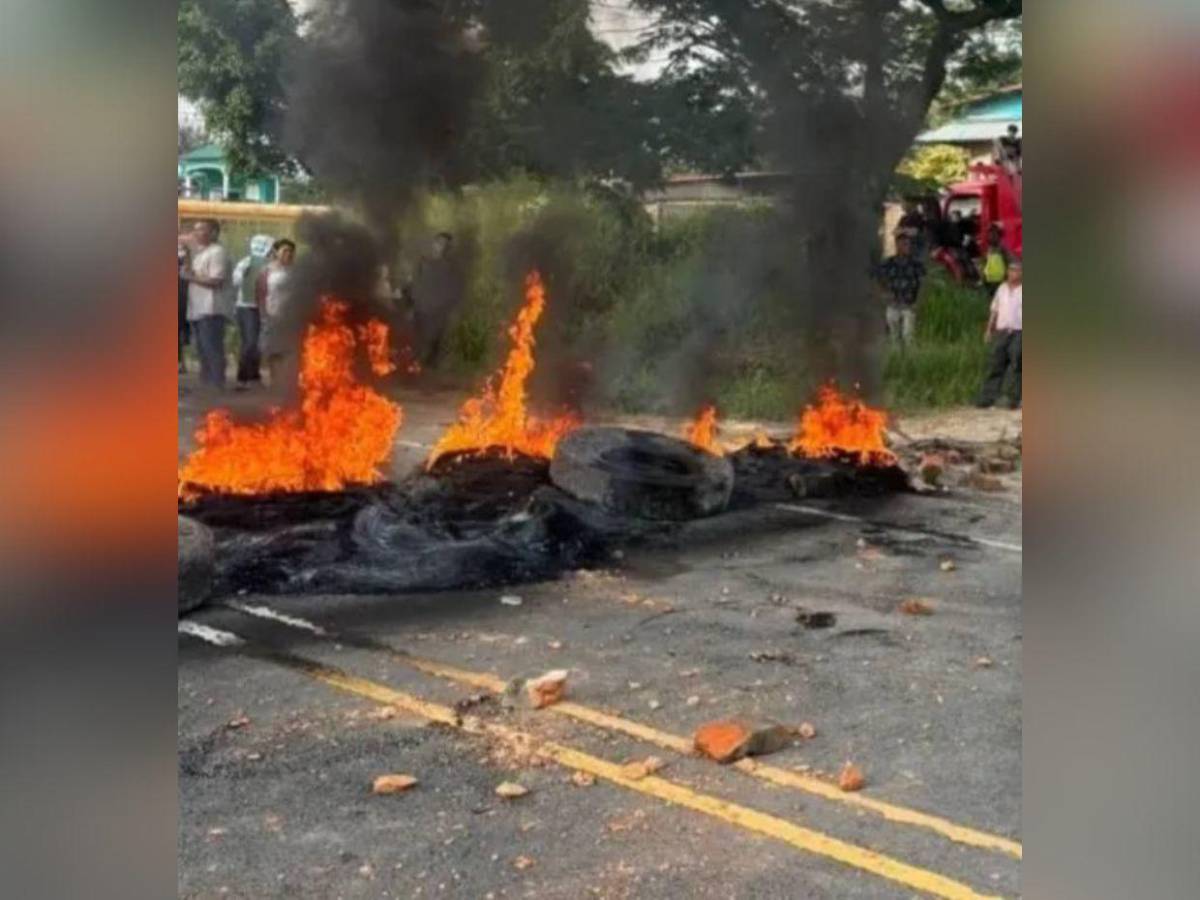 Enfrentamiento y varios detenidos dejó manifestación en carretera hacia Olancho