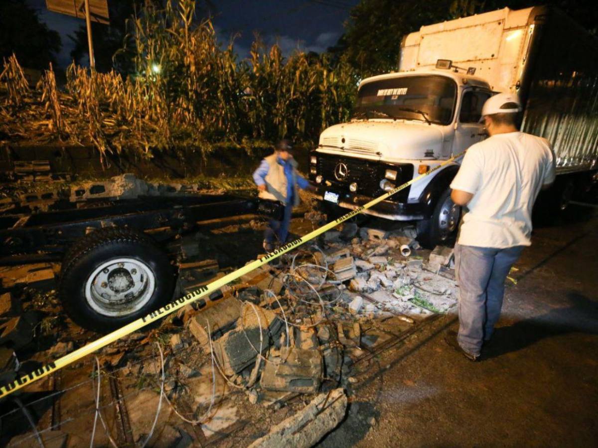 Colapsa muro perimetral del INFOP en La Pradera por intensas lluvias en Tegucigalpa