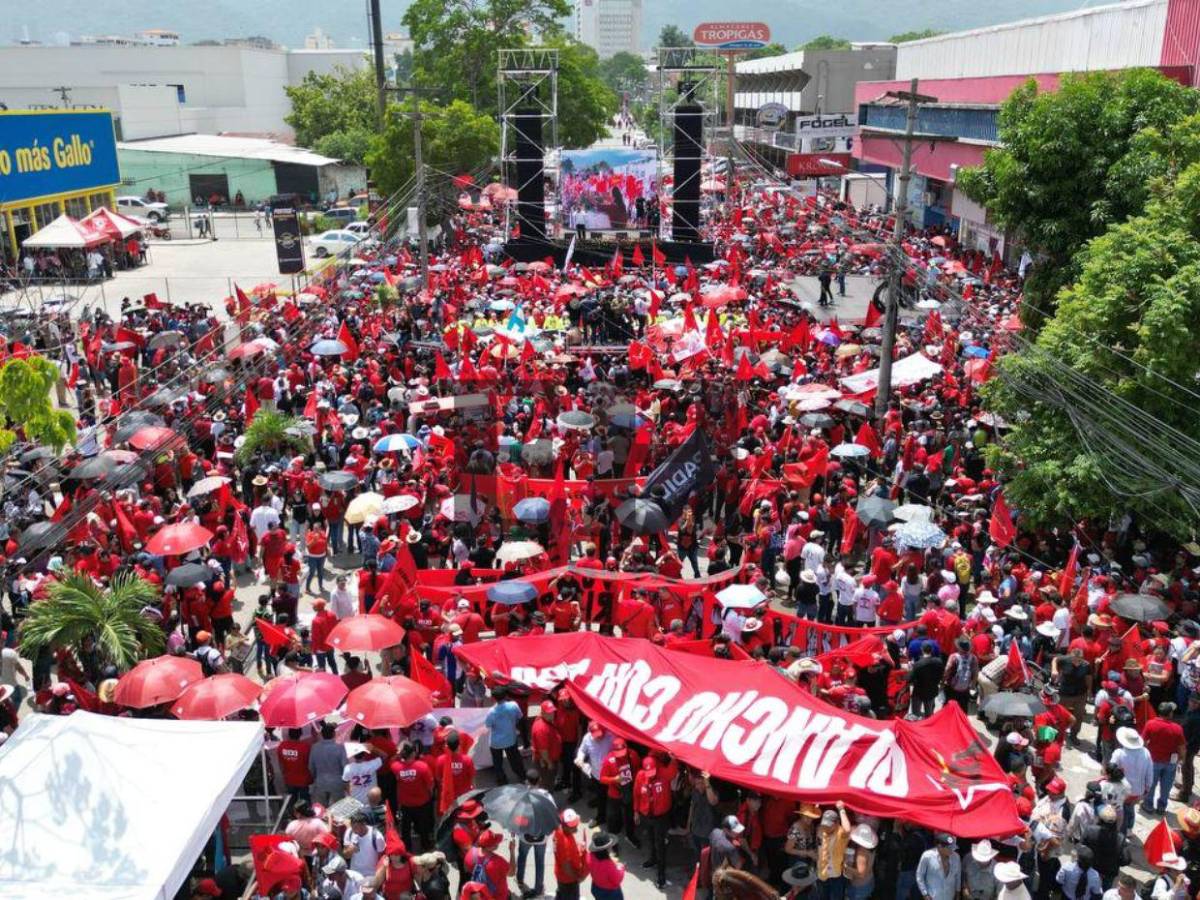 Así fue la movilización de Libre a favor de Rixi Moncada en SPS