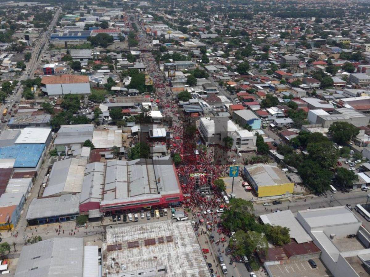 Así fue la movilización de Libre a favor de Rixi Moncada en SPS