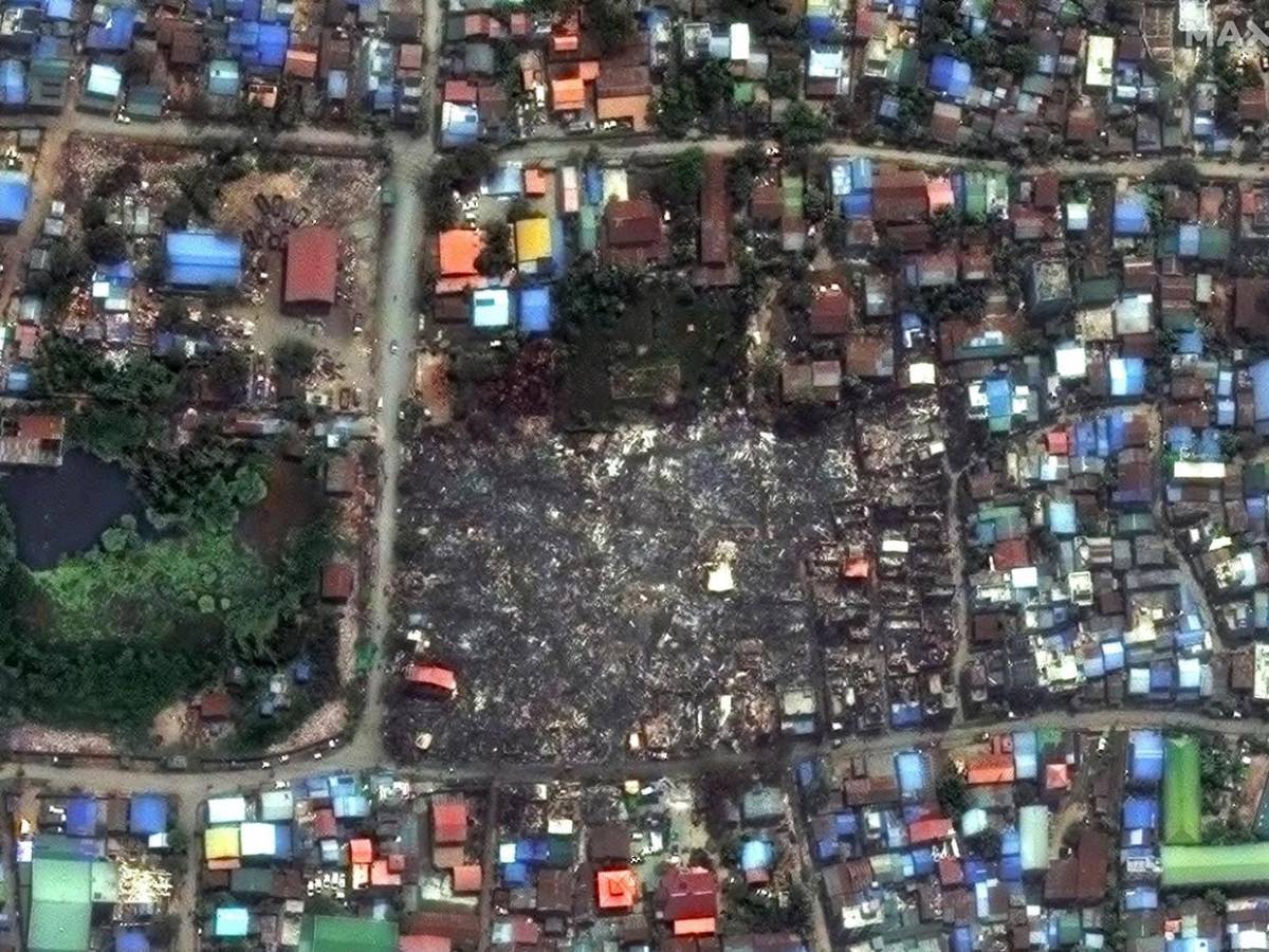 Imágenes aéreas de los destrozos que dejó el terremoto en Birmania