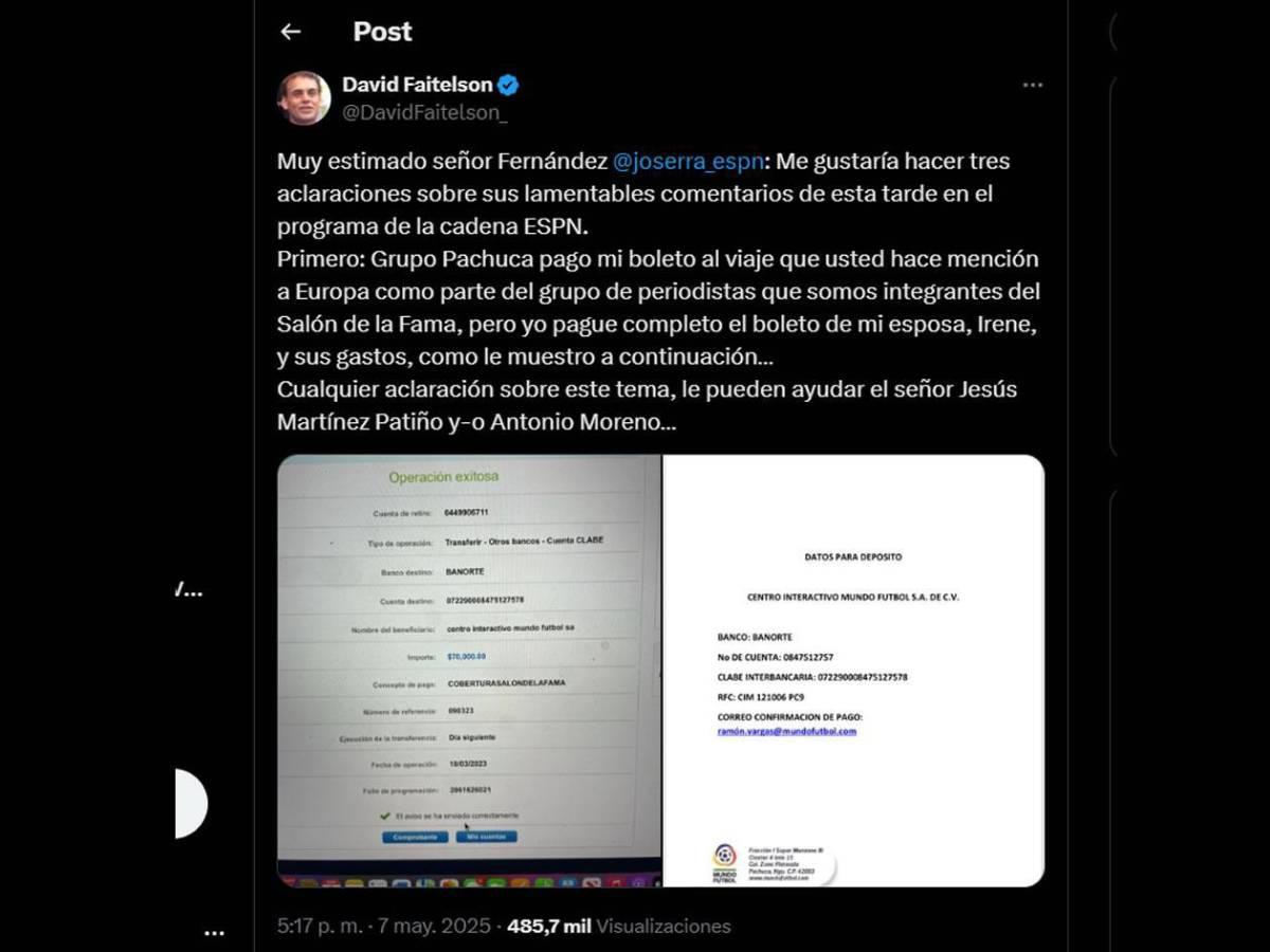 Faitelson no se queda callado y le responde a José Ramón Fernández