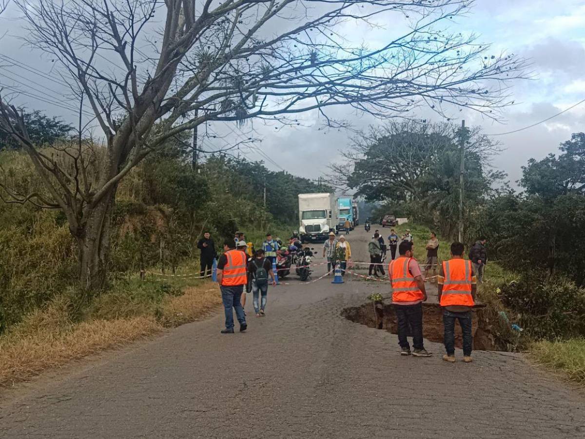 Socavón deja incomunicado punto fronterizo entre Honduras y Nicaragua