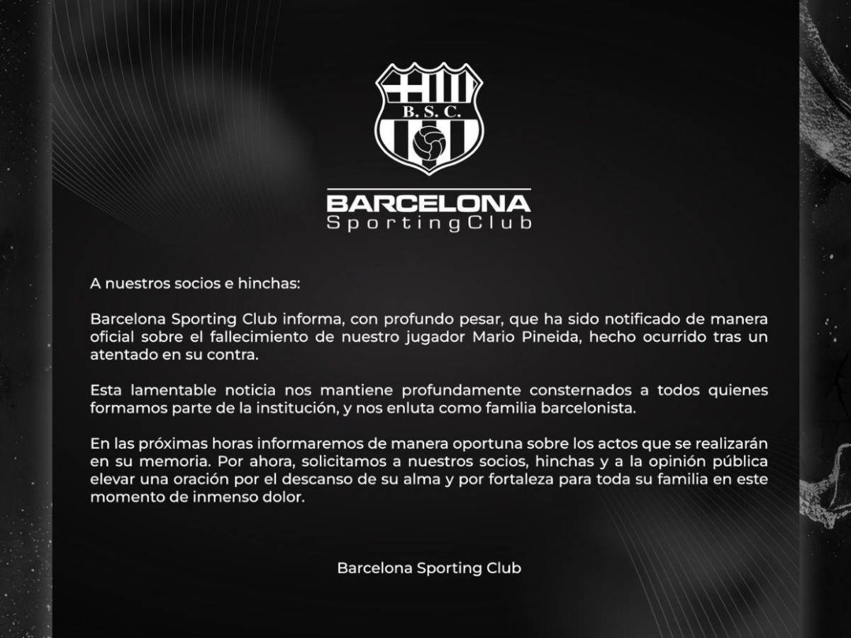 Luto en Ecuador por el asesinato a sangre fría de un jugador del Barcelona SC