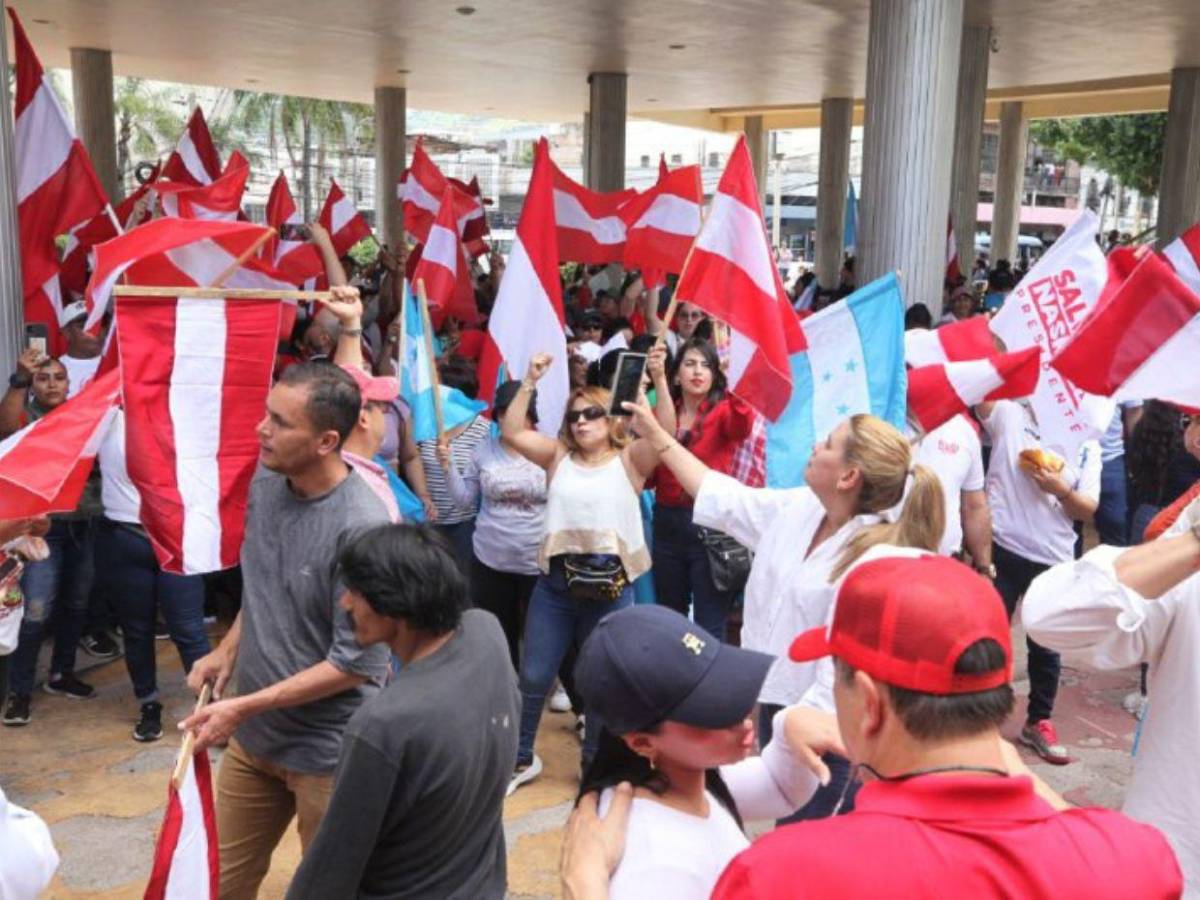 Liberales se manifiestan afuera del Congreso Nacional; piden respetar la democracia