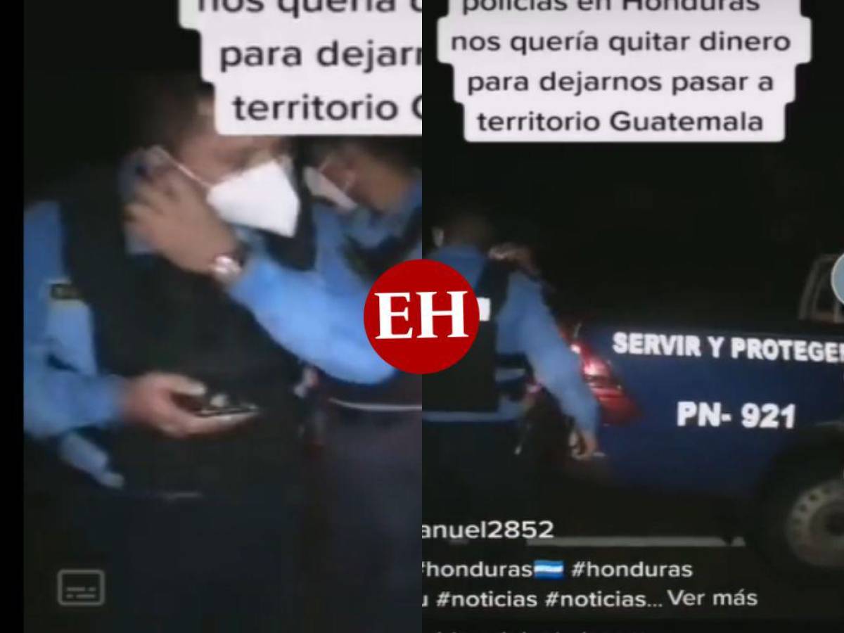 Honduras: Difunden video de policías que agreden a migrantes para dejarlos avanzar hacia Guatemala