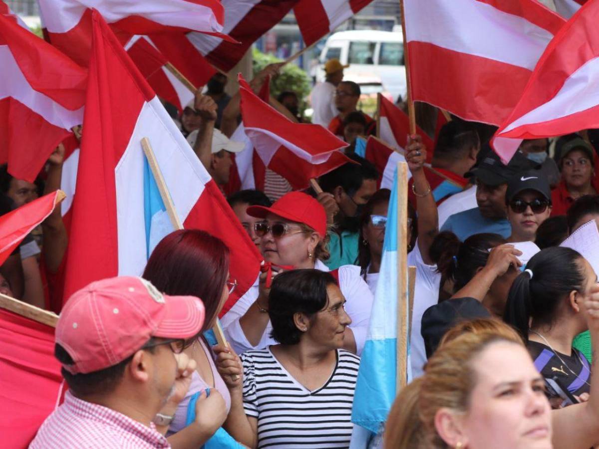 Liberales se manifiestan afuera del Congreso Nacional; piden respetar la democracia