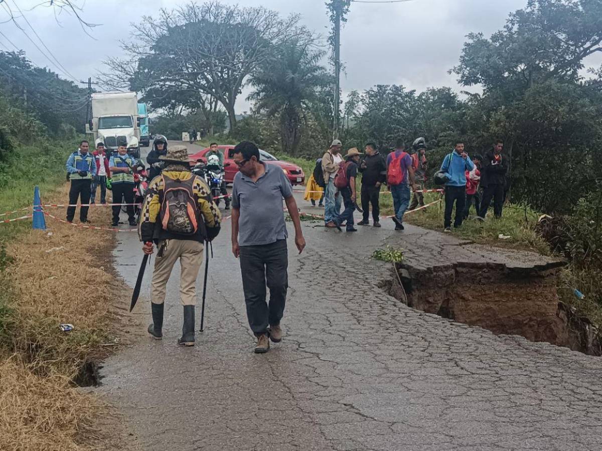 Socavón deja incomunicado punto fronterizo entre Honduras y Nicaragua