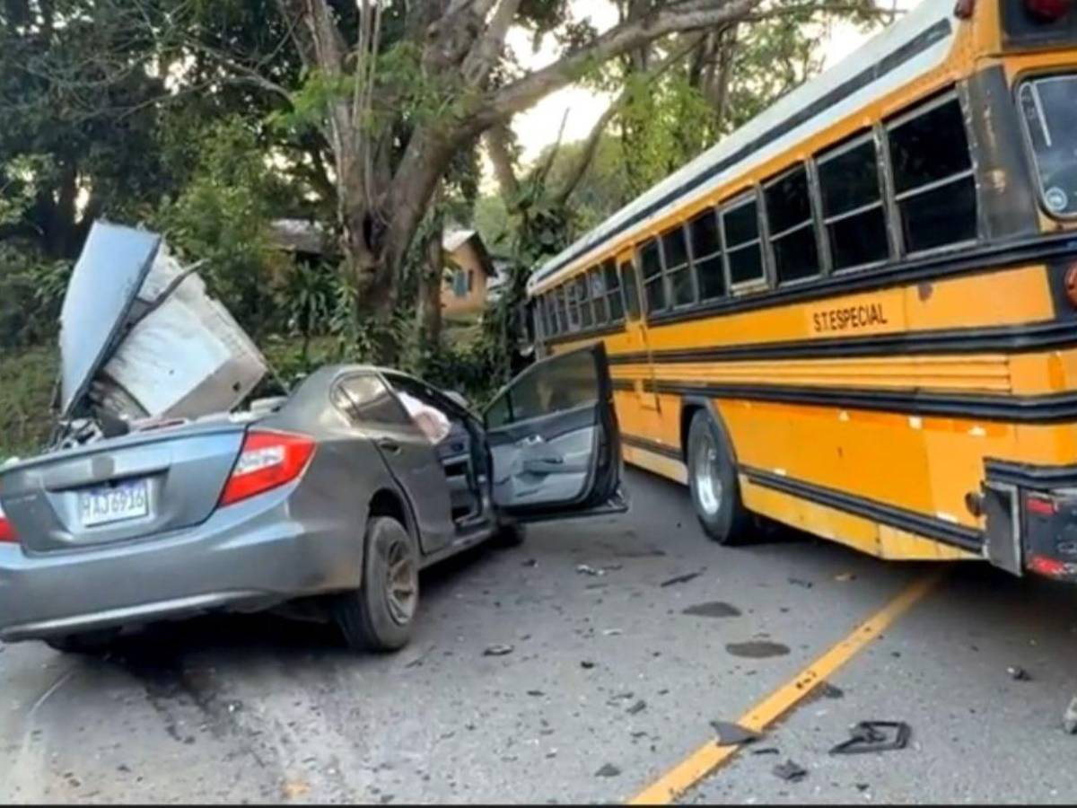 Tragedia en Santa Cruz de Yojoa: joven muere tras brutal choque frontal con bus que iba a excursión