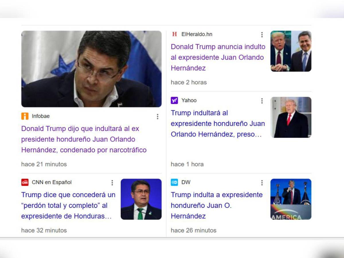 Así informó el mundo el anuncio de indulto de Donald Trump a Juan Orlando Hernández