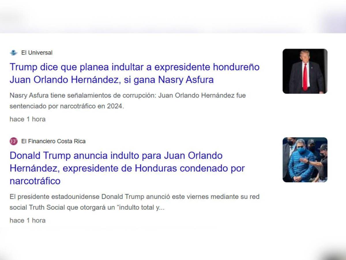 Así informó el mundo el anuncio de indulto de Donald Trump a Juan Orlando Hernández